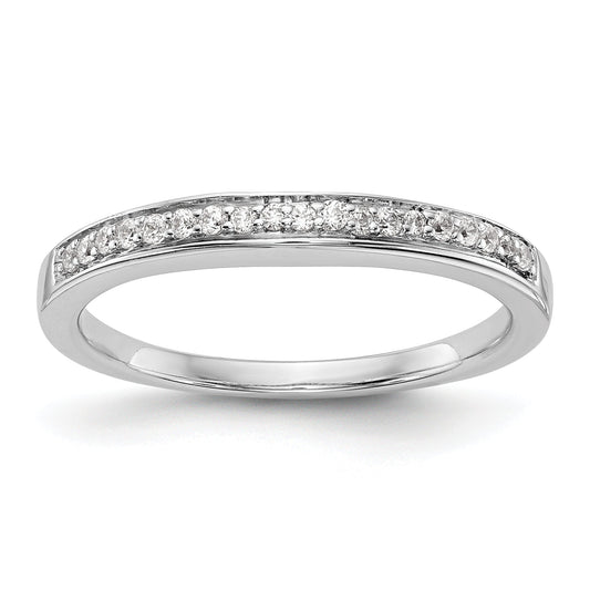 0.15ct. CZ Solid Real 14k White Gold Wedding Wedding Band Ring