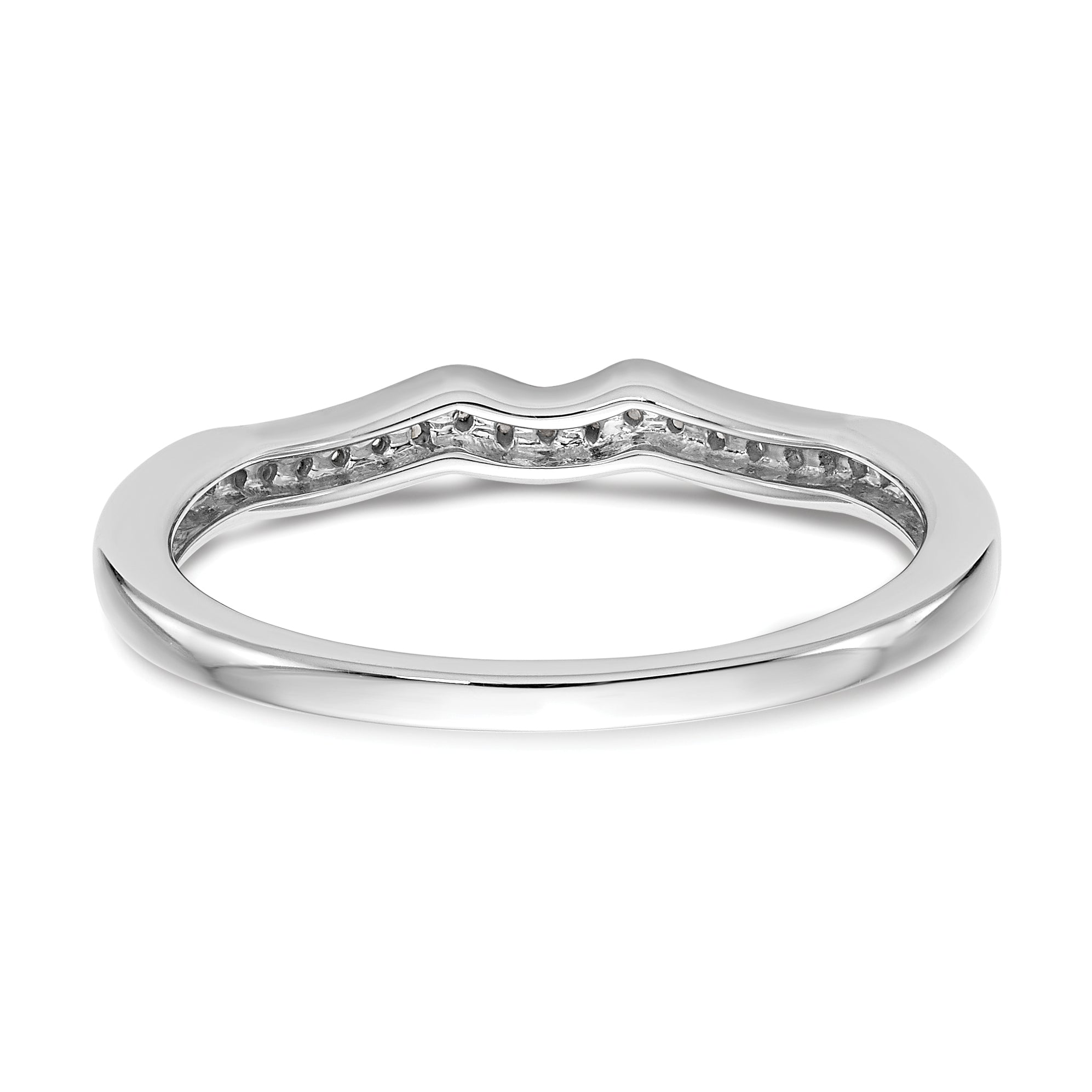 0.10ct. CZ Solid Real 14k White Gold Wedding Wedding Band Ring