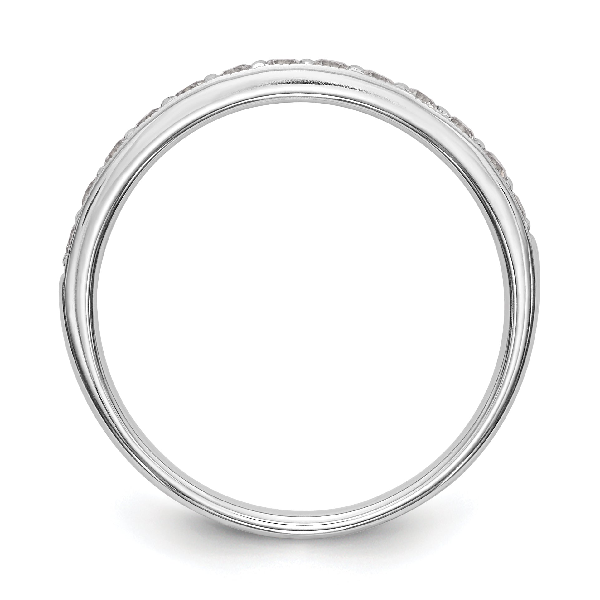0.32ct. CZ Solid Real 14k White Gold Wedding Wedding Band Ring