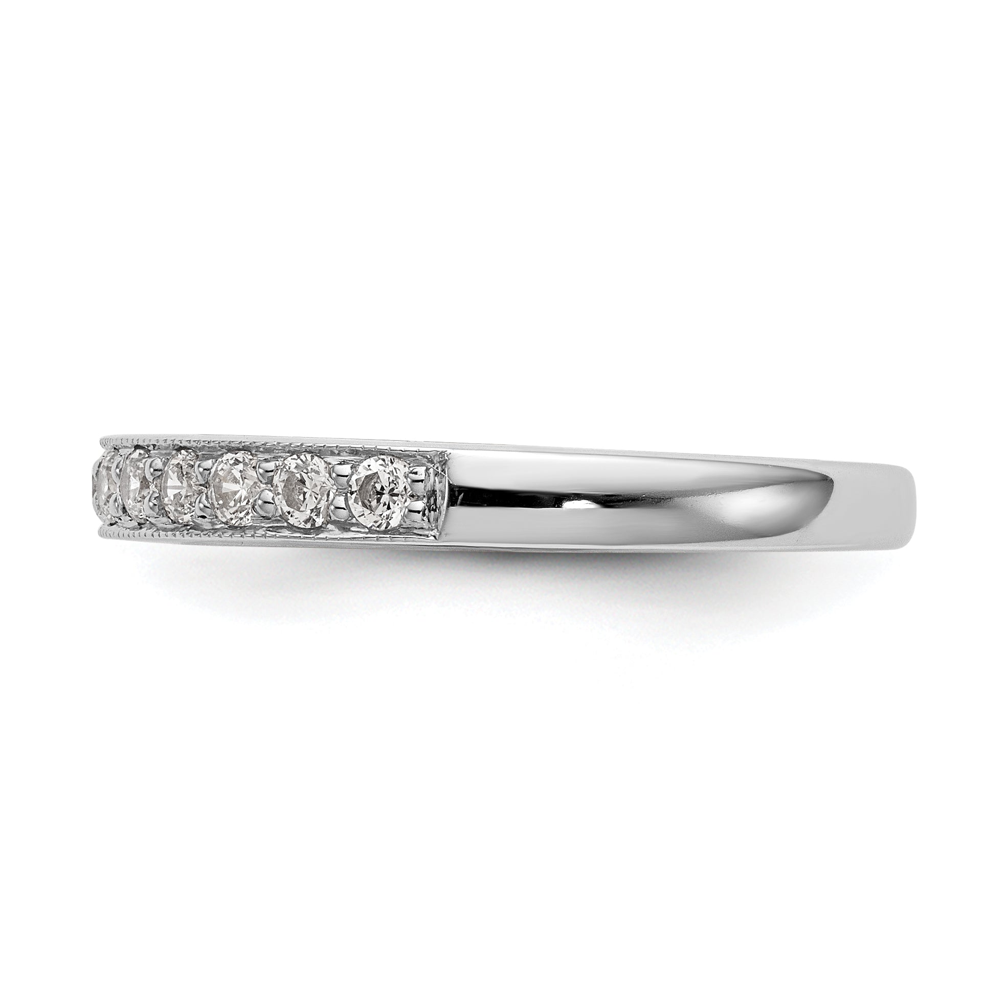 0.32ct. CZ Solid Real 14k White Gold Wedding Wedding Band Ring