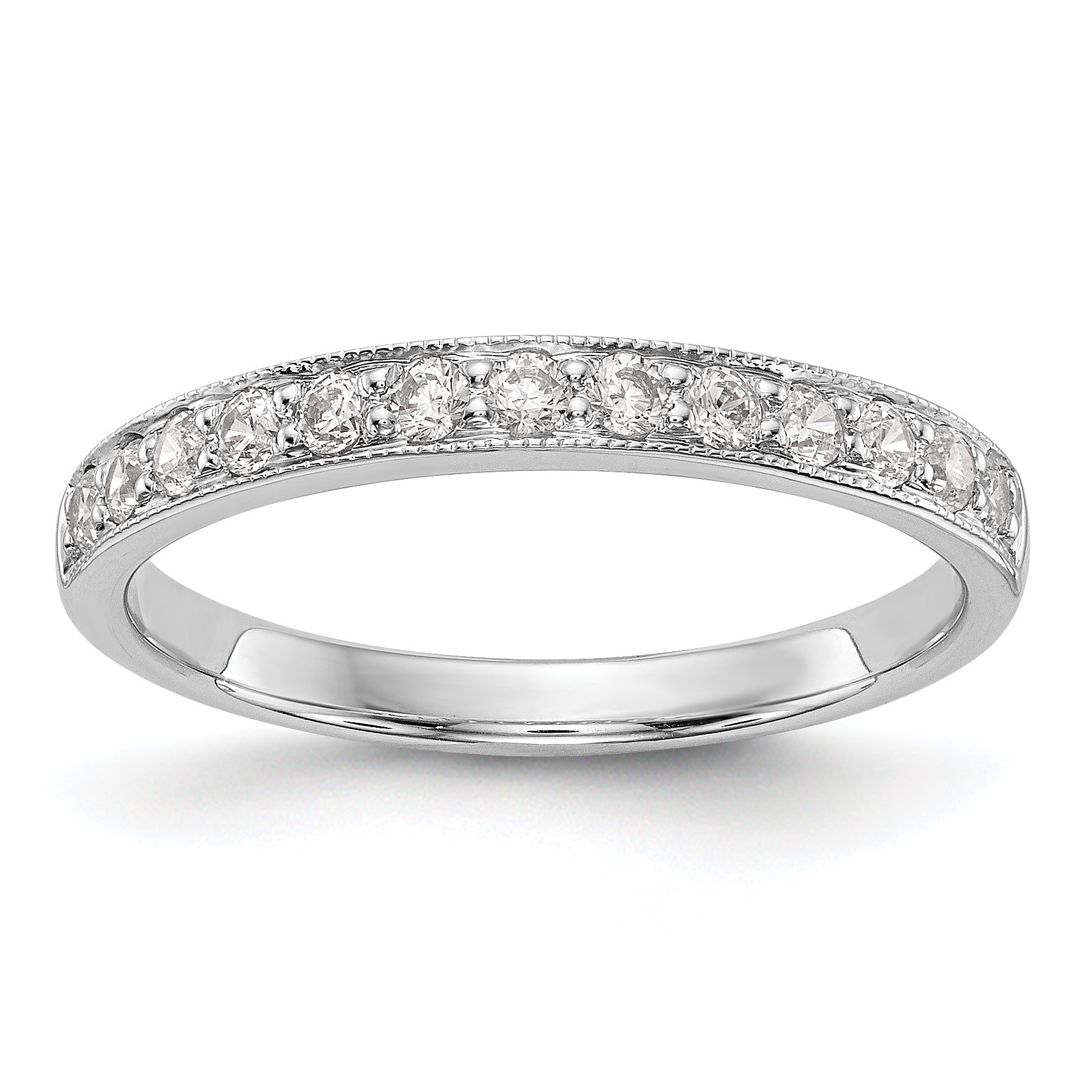 0.32ct. CZ Solid Real 14k White Gold Wedding Wedding Band Ring