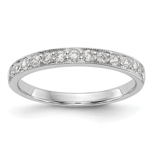 0.32ct. CZ Solid Real 14k White Gold Wedding Wedding Band Ring