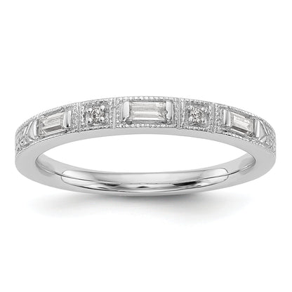 0.10ct. CZ Solid Real 14k White Gold Wedding Wedding Band Ring