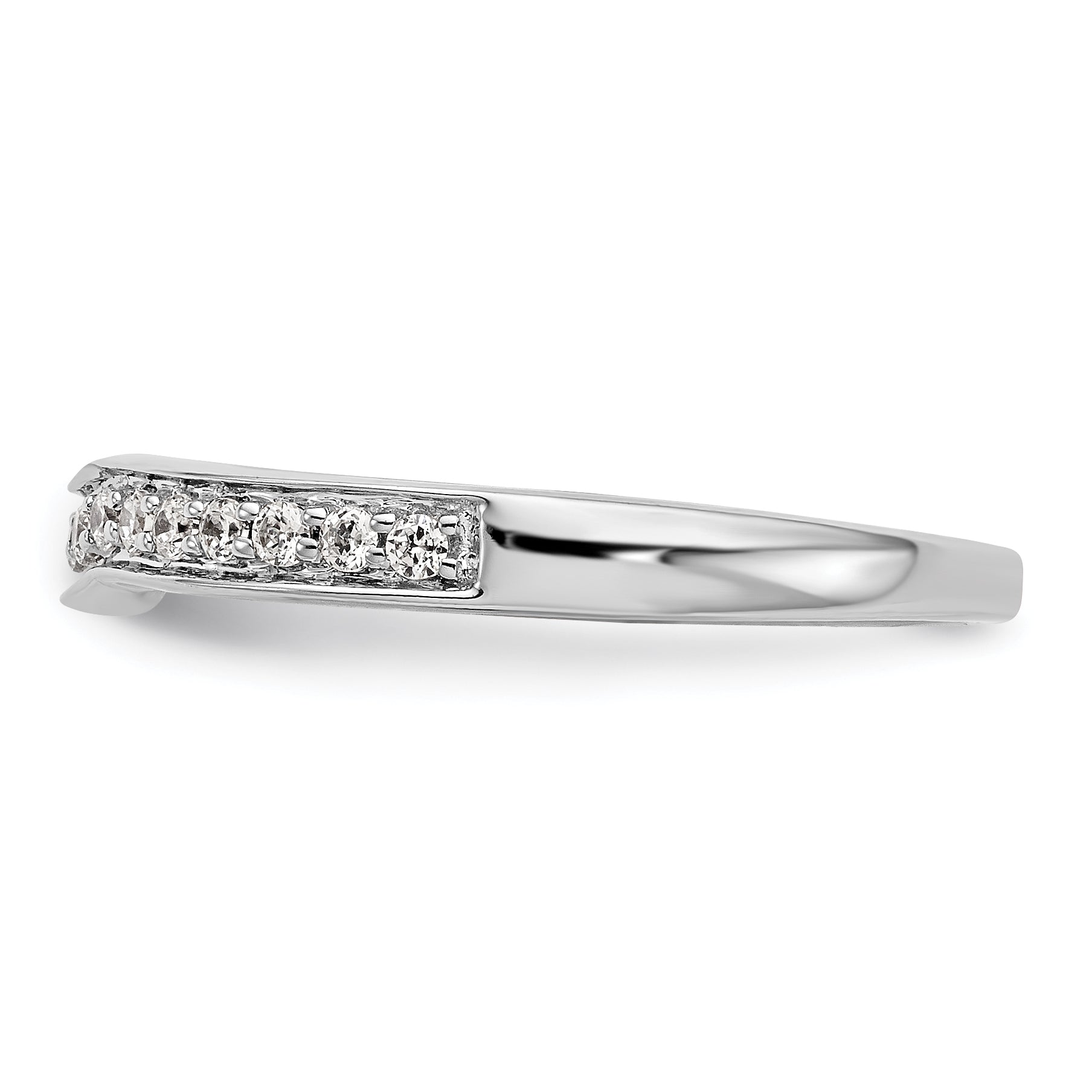 0.20ct. CZ Solid Real 14k White Gold Wedding Wedding Band Ring