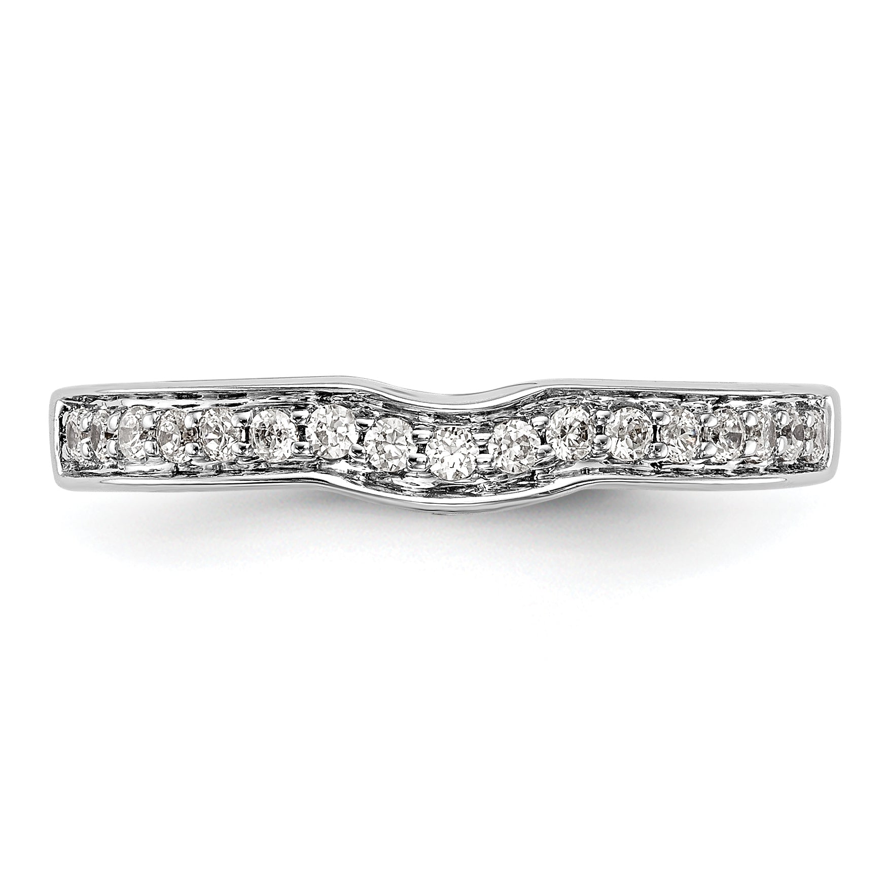 0.20ct. CZ Solid Real 14k White Gold Wedding Wedding Band Ring