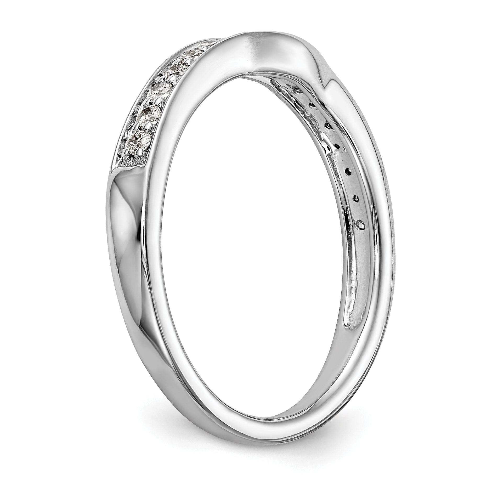 0.20ct. CZ Solid Real 14k White Gold Wedding Wedding Band Ring