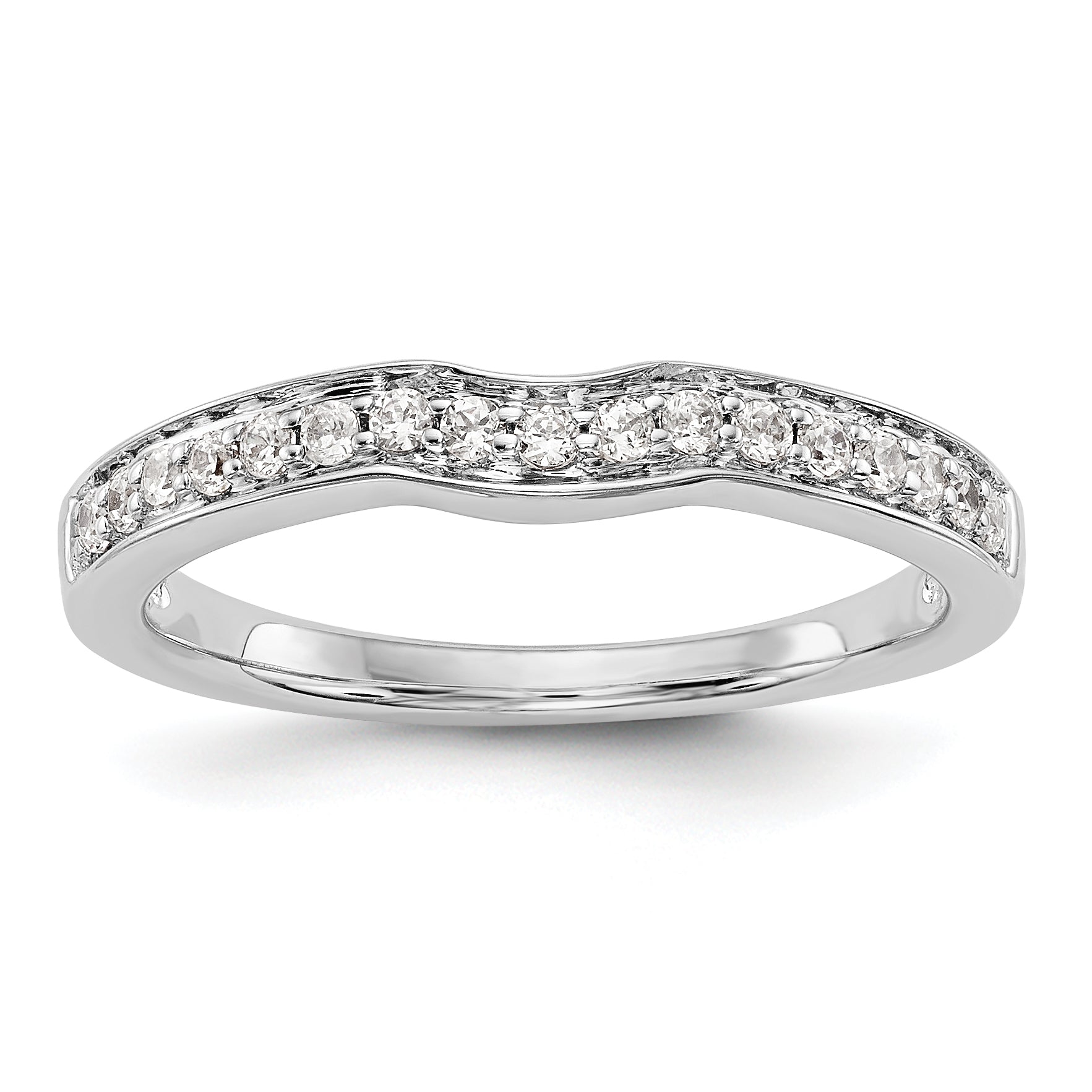 0.20ct. CZ Solid Real 14k White Gold Wedding Wedding Band Ring