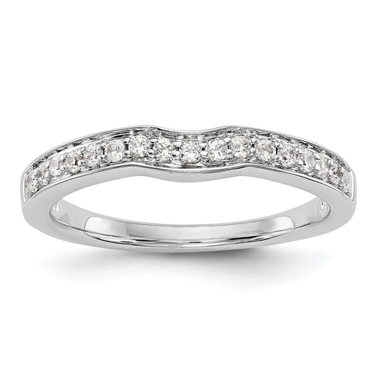 0.20ct. CZ Solid Real 14k White Gold Wedding Wedding Band Ring