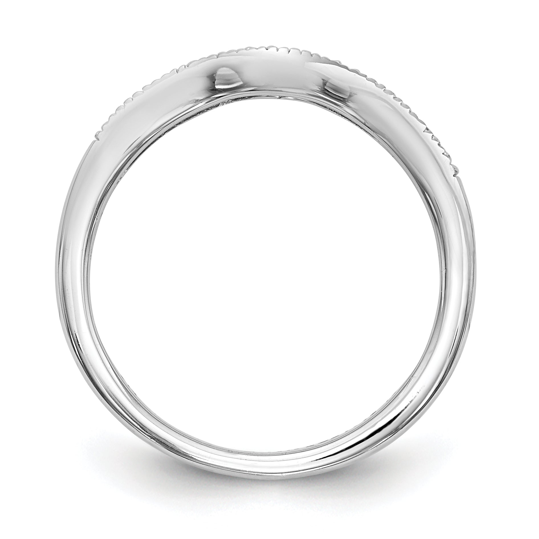 0.08ct. CZ Solid Real 14k White Gold Wedding Wedding Band Ring