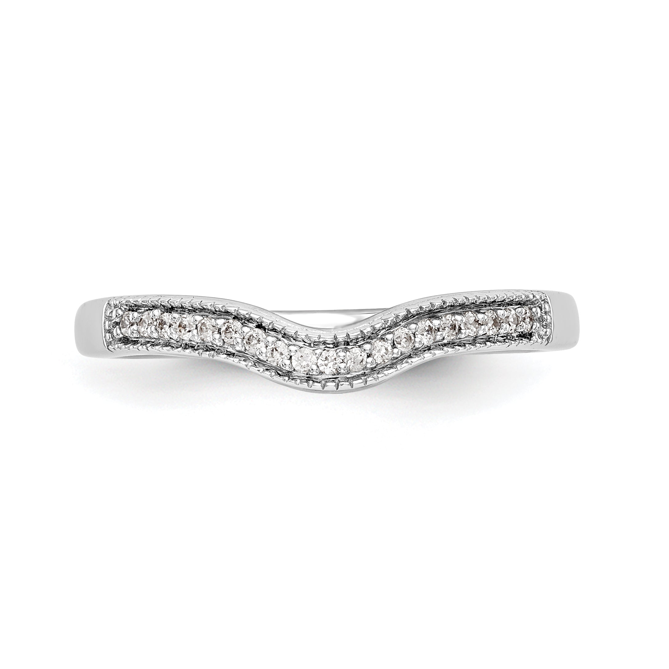 0.08ct. CZ Solid Real 14k White Gold Wedding Wedding Band Ring