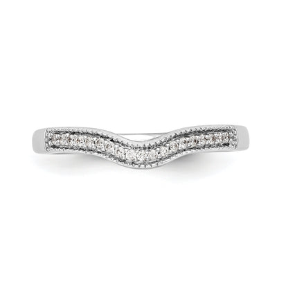 0.08ct. CZ Solid Real 14k White Gold Wedding Wedding Band Ring