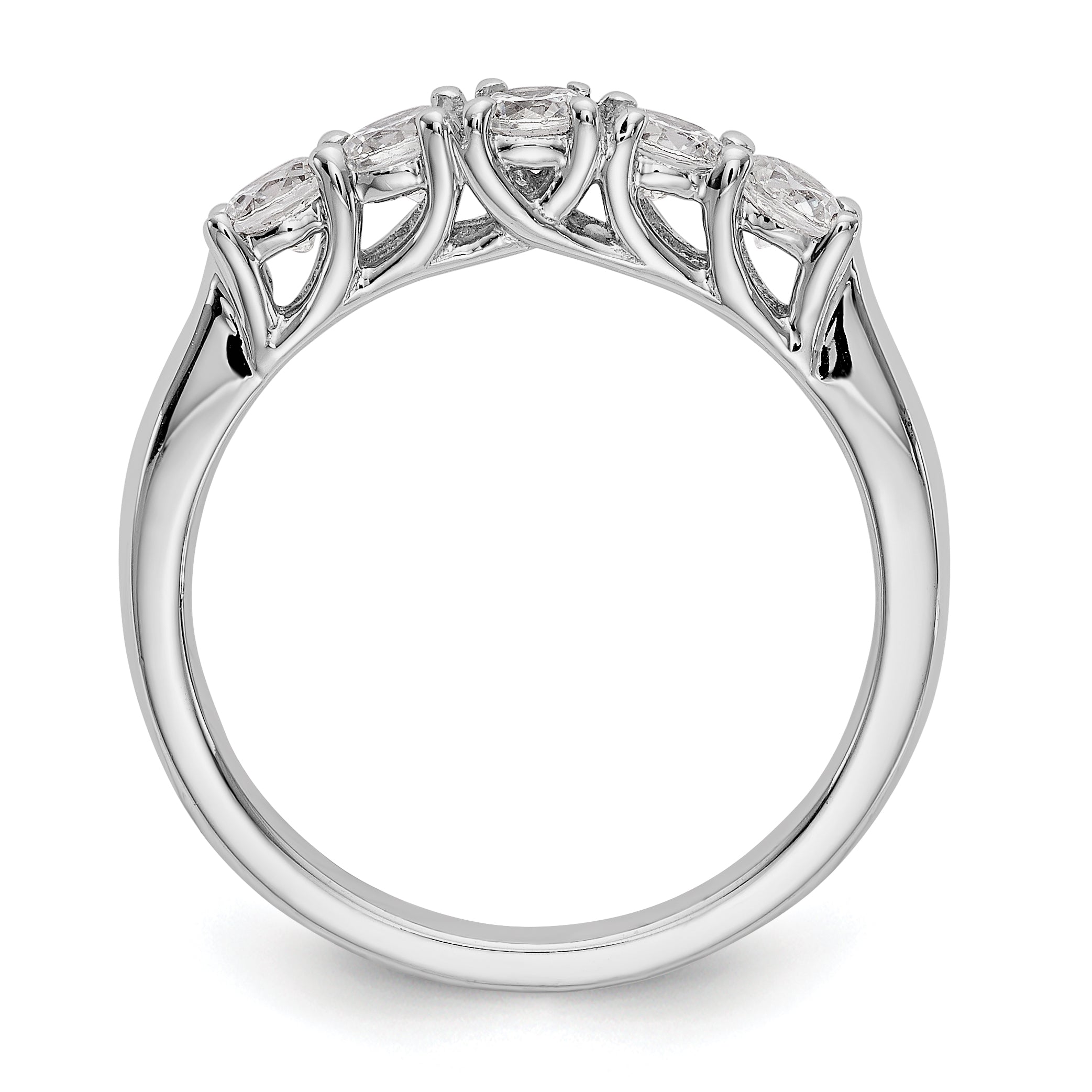 0.60ct. CZ Solid Real 14k White Gold Wedding Wedding Band Ring