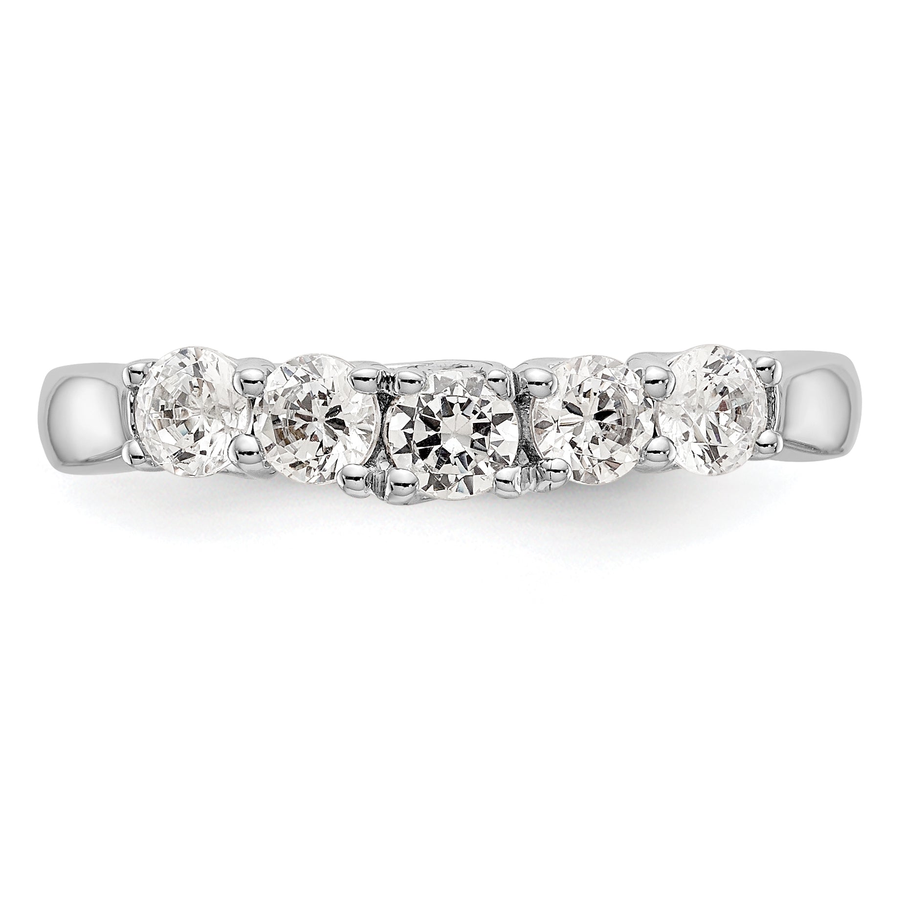 0.60ct. CZ Solid Real 14k White Gold Wedding Wedding Band Ring