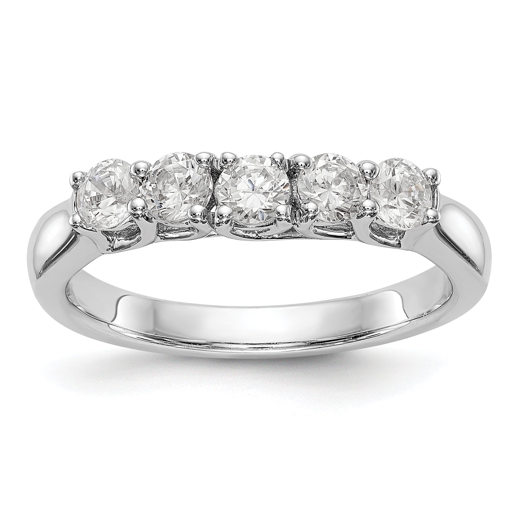 0.60ct. CZ Solid Real 14k White Gold Wedding Wedding Band Ring