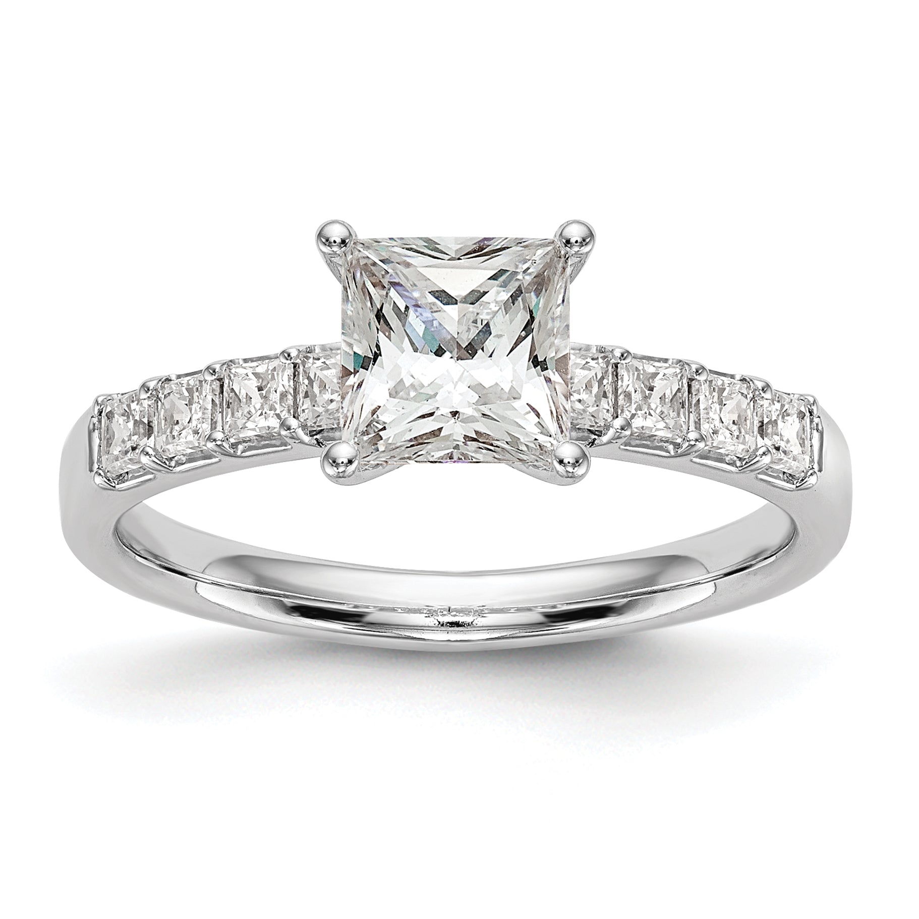 1.00ct. CZ Solid Real 14K White Gold Engagement Ring