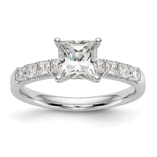 1.00ct. CZ Solid Real 14K White Gold Engagement Ring