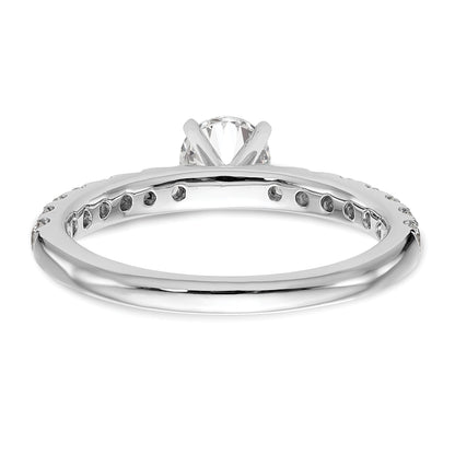 0.49ct. CZ Solid Real 14K White Gold Peg Set Engagement Ring