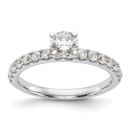 0.49ct. CZ Solid Real 14K White Gold Peg Set Engagement Ring