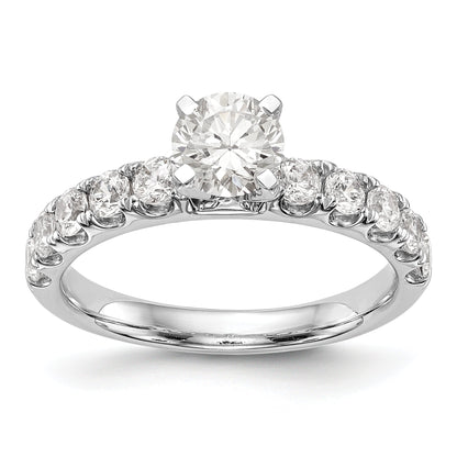 0.70ct. CZ Solid Real 14K White Gold Peg Set Engagement Ring