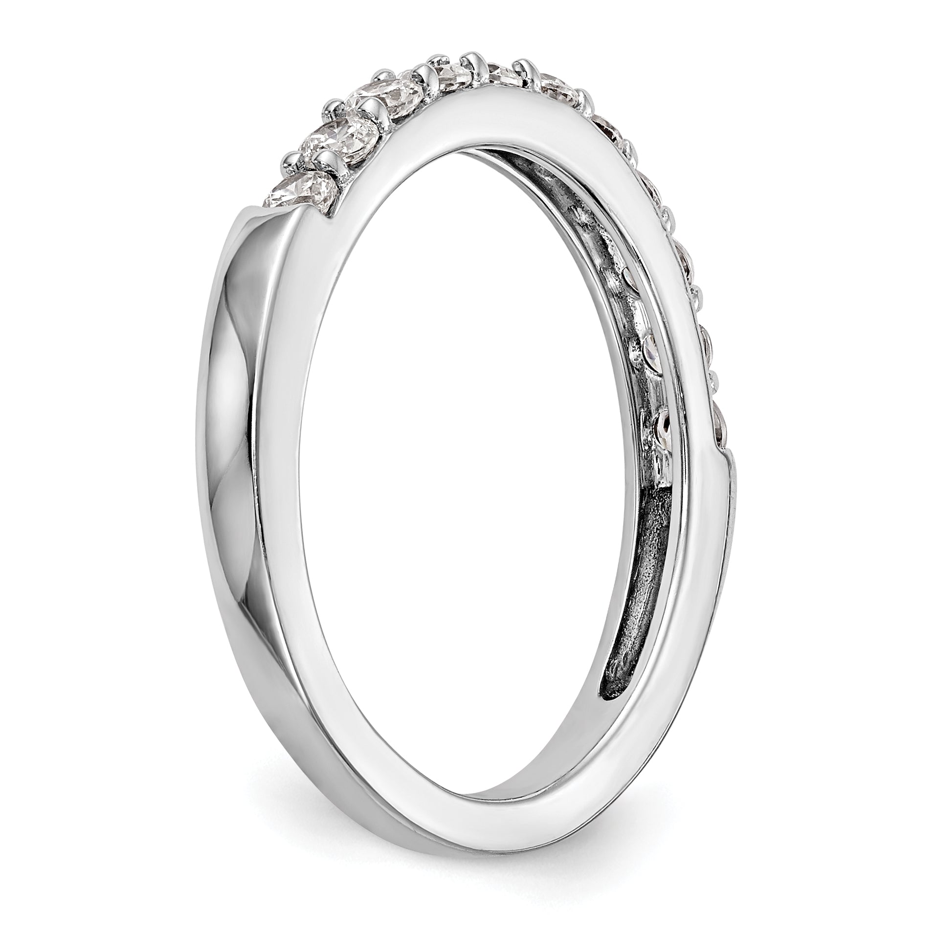 0.50ct. CZ Solid Real 14k White Gold Wedding Wedding Band Ring