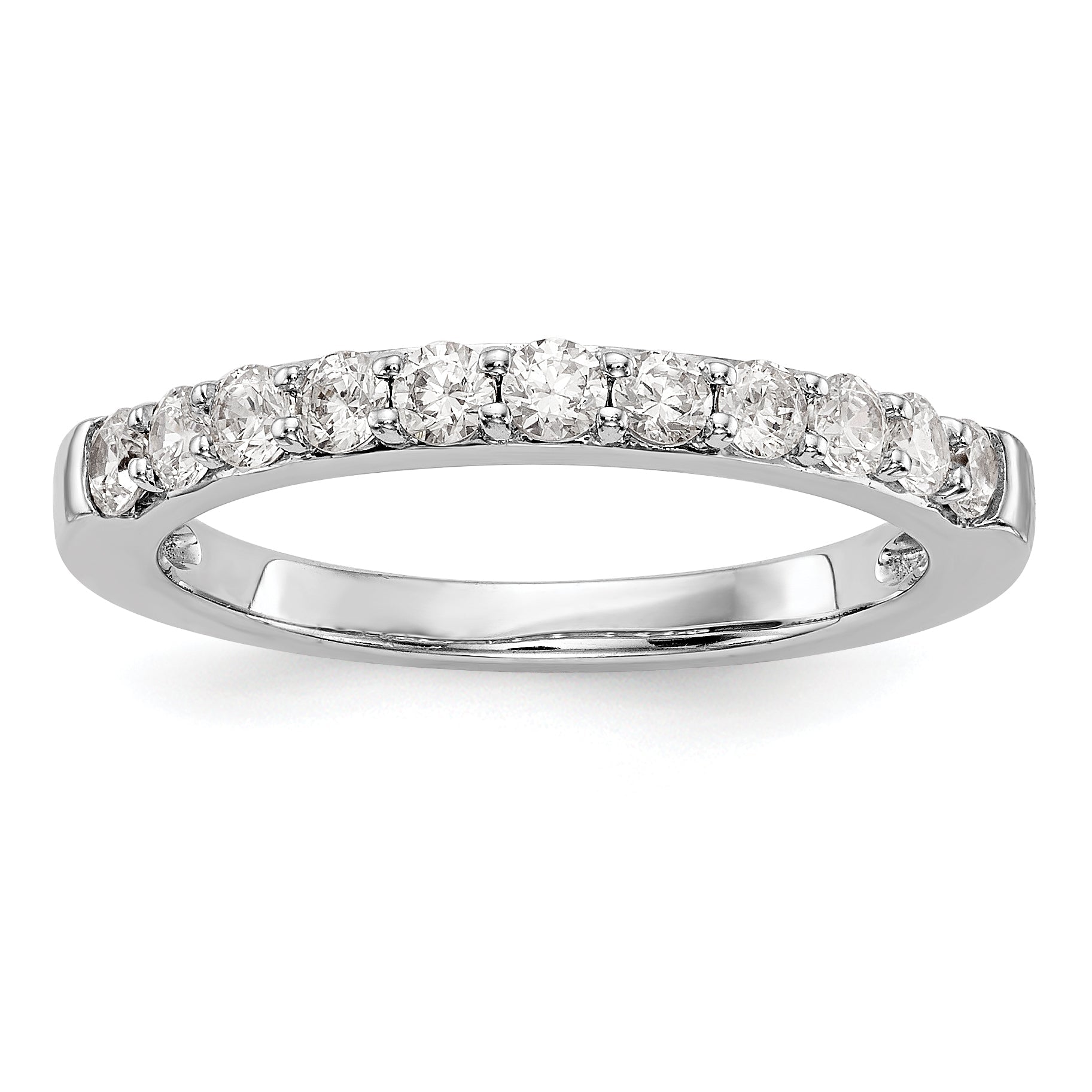 0.50ct. CZ Solid Real 14k White Gold Wedding Wedding Band Ring