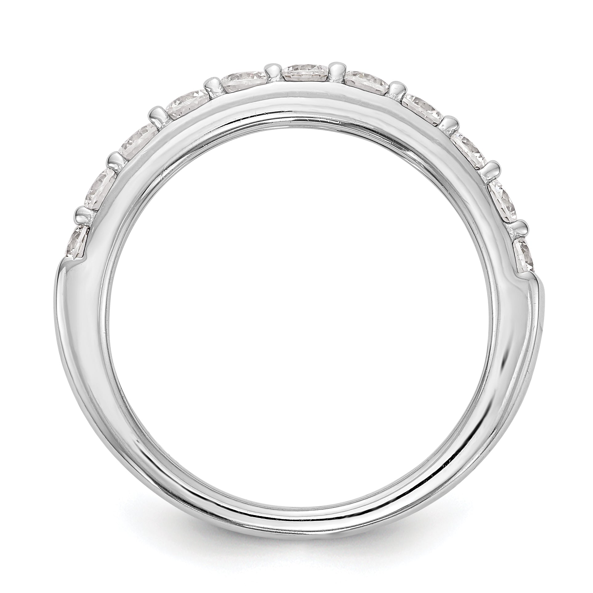 0.77ct. CZ Solid Real 14k White Gold Wedding Wedding Band Ring