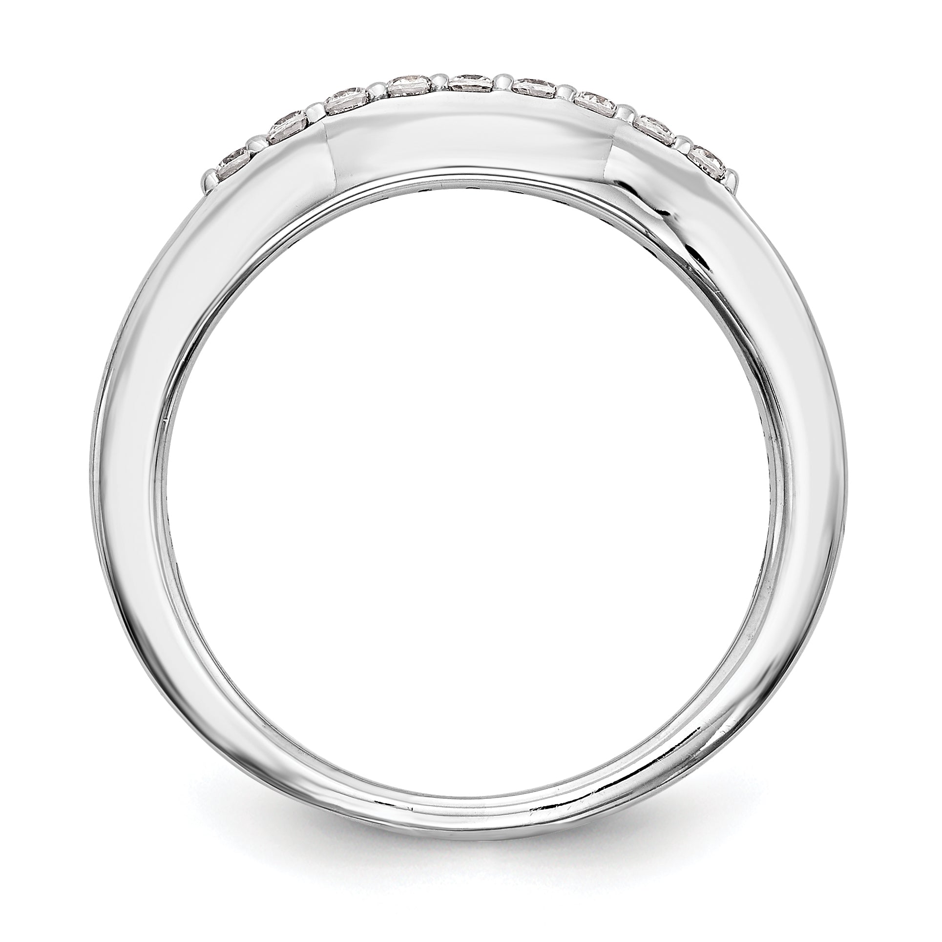 0.18ct. CZ Solid Real 14k White Gold Wedding Wedding Band Ring