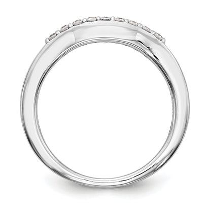 0.18ct. CZ Solid Real 14k White Gold Wedding Wedding Band Ring