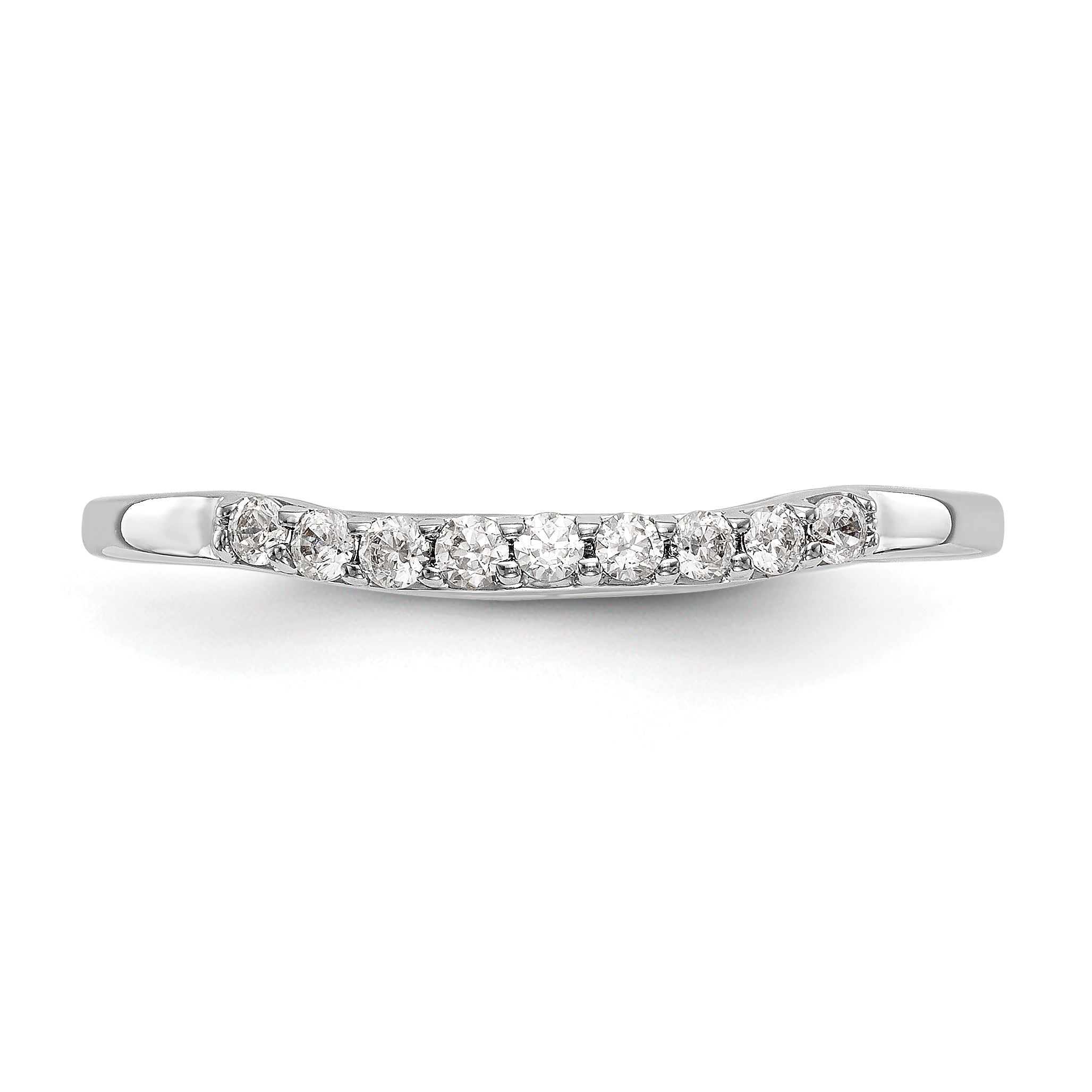 0.18ct. CZ Solid Real 14k White Gold Wedding Wedding Band Ring