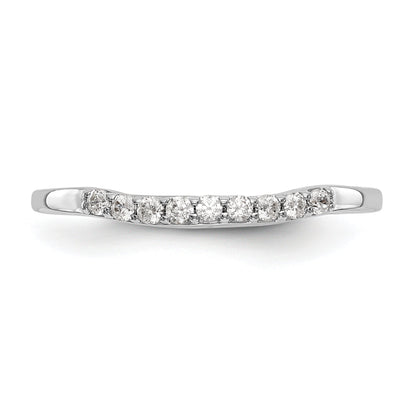 0.18ct. CZ Solid Real 14k White Gold Wedding Wedding Band Ring