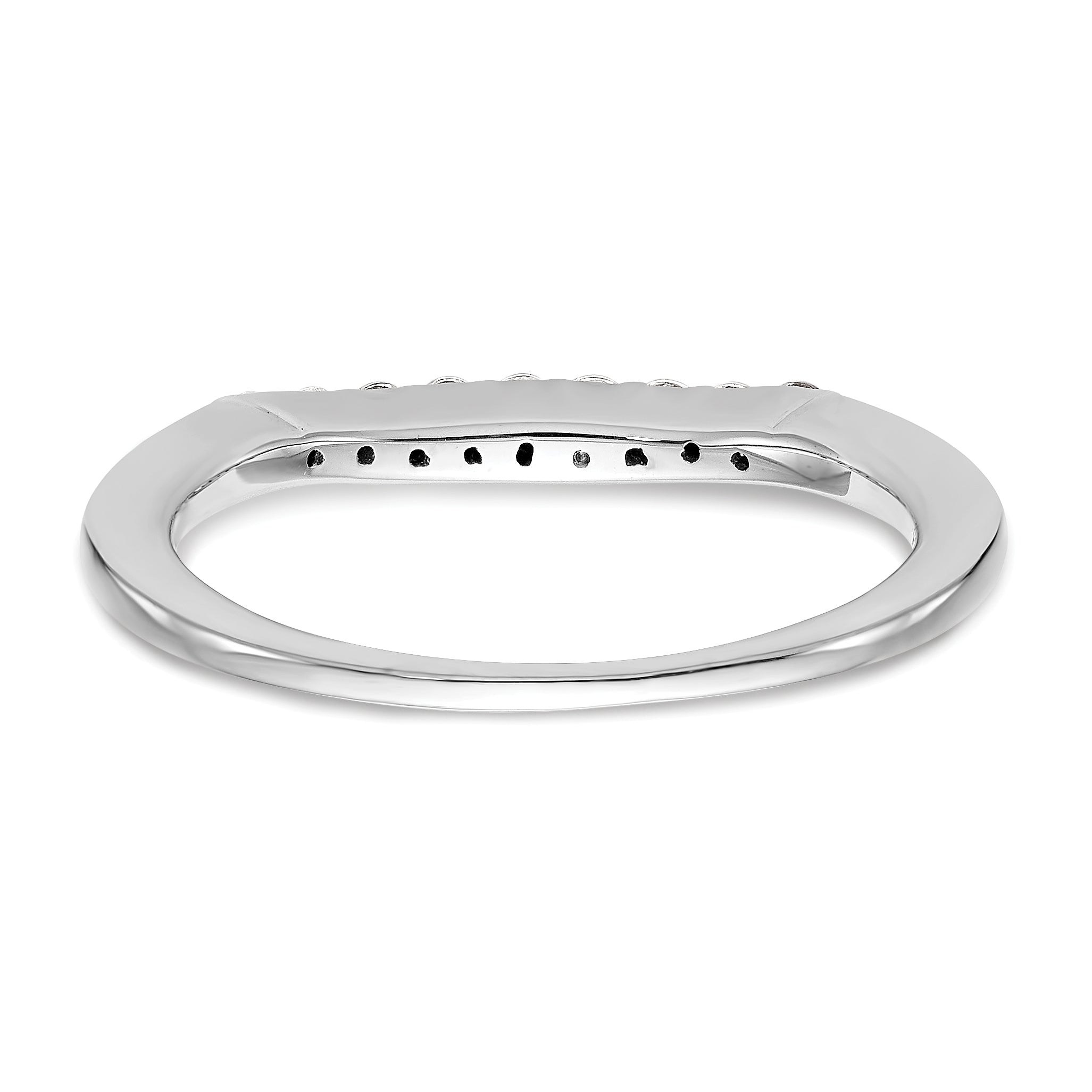 0.18ct. CZ Solid Real 14k White Gold Wedding Wedding Band Ring