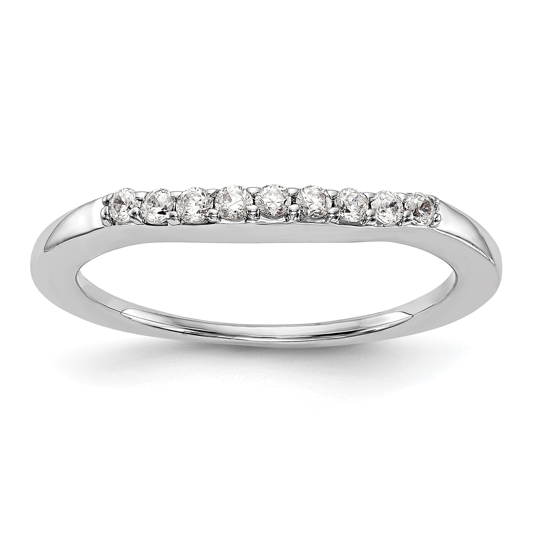 0.18ct. CZ Solid Real 14k White Gold Wedding Wedding Band Ring