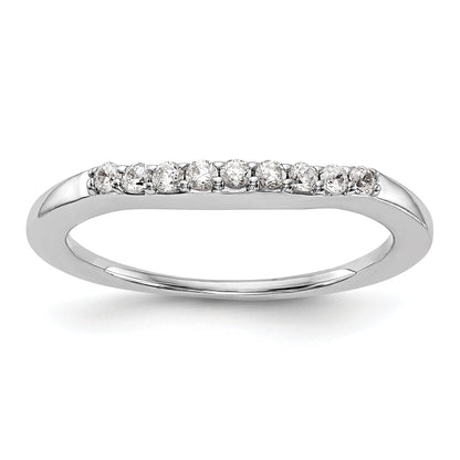 0.18ct. CZ Solid Real 14k White Gold Wedding Wedding Band Ring