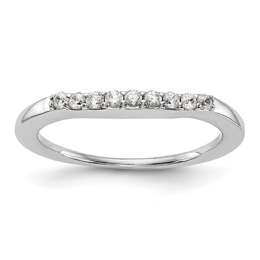 0.18ct. CZ Solid Real 14k White Gold Wedding Wedding Band Ring