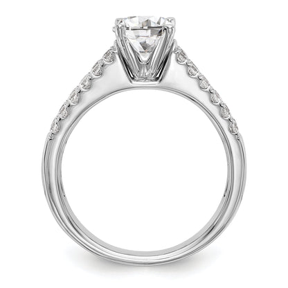 0.67ct. CZ Solid Real 14K White Gold Peg Set Engagement Ring