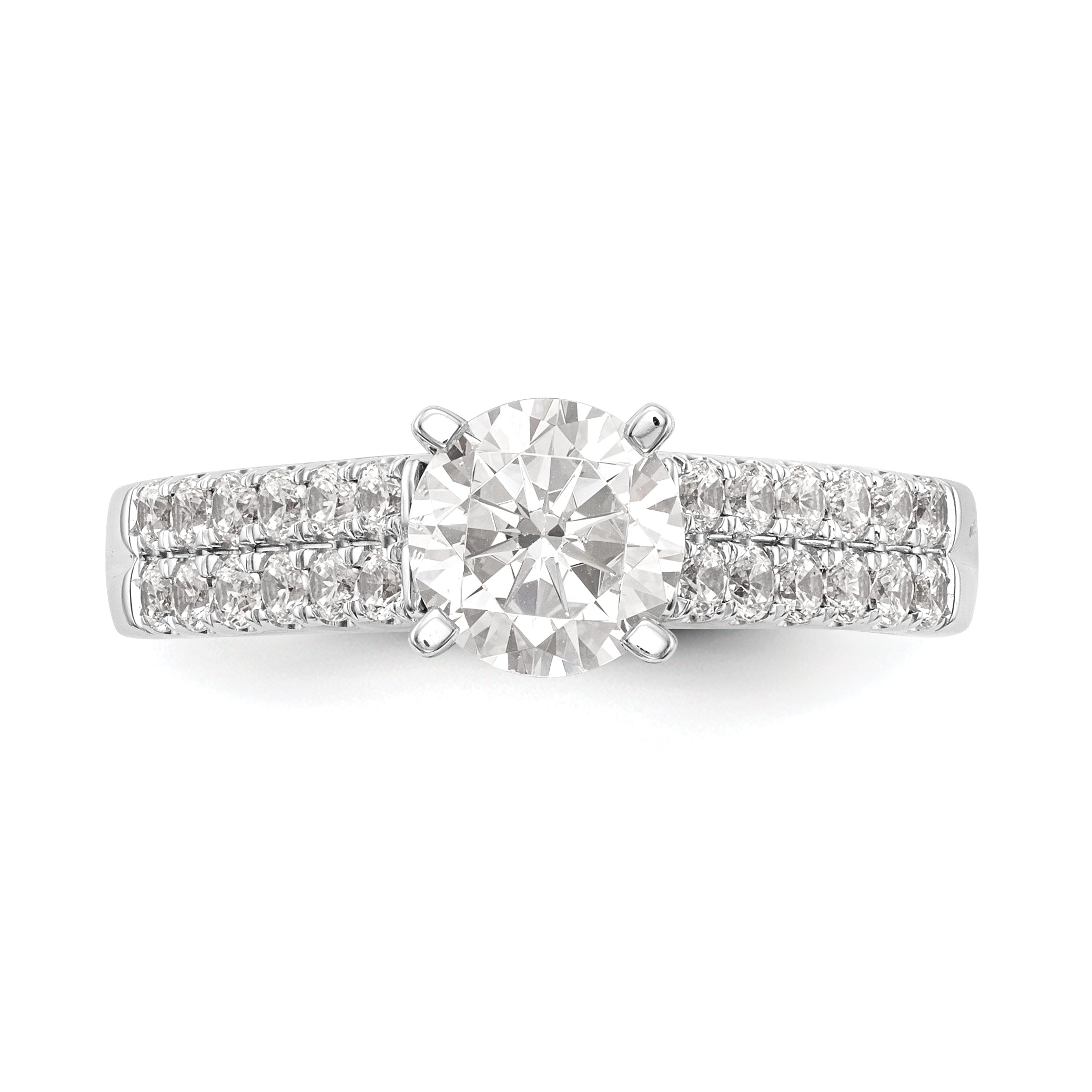 0.67ct. CZ Solid Real 14K White Gold Peg Set Engagement Ring