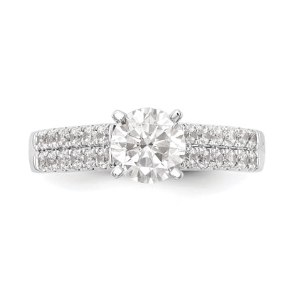 0.67ct. CZ Solid Real 14K White Gold Peg Set Engagement Ring