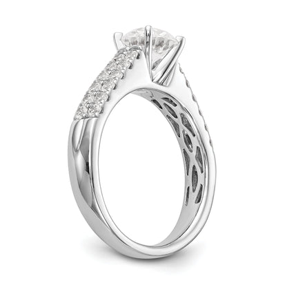 0.67ct. CZ Solid Real 14K White Gold Peg Set Engagement Ring