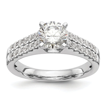 0.67ct. CZ Solid Real 14K White Gold Peg Set Engagement Ring