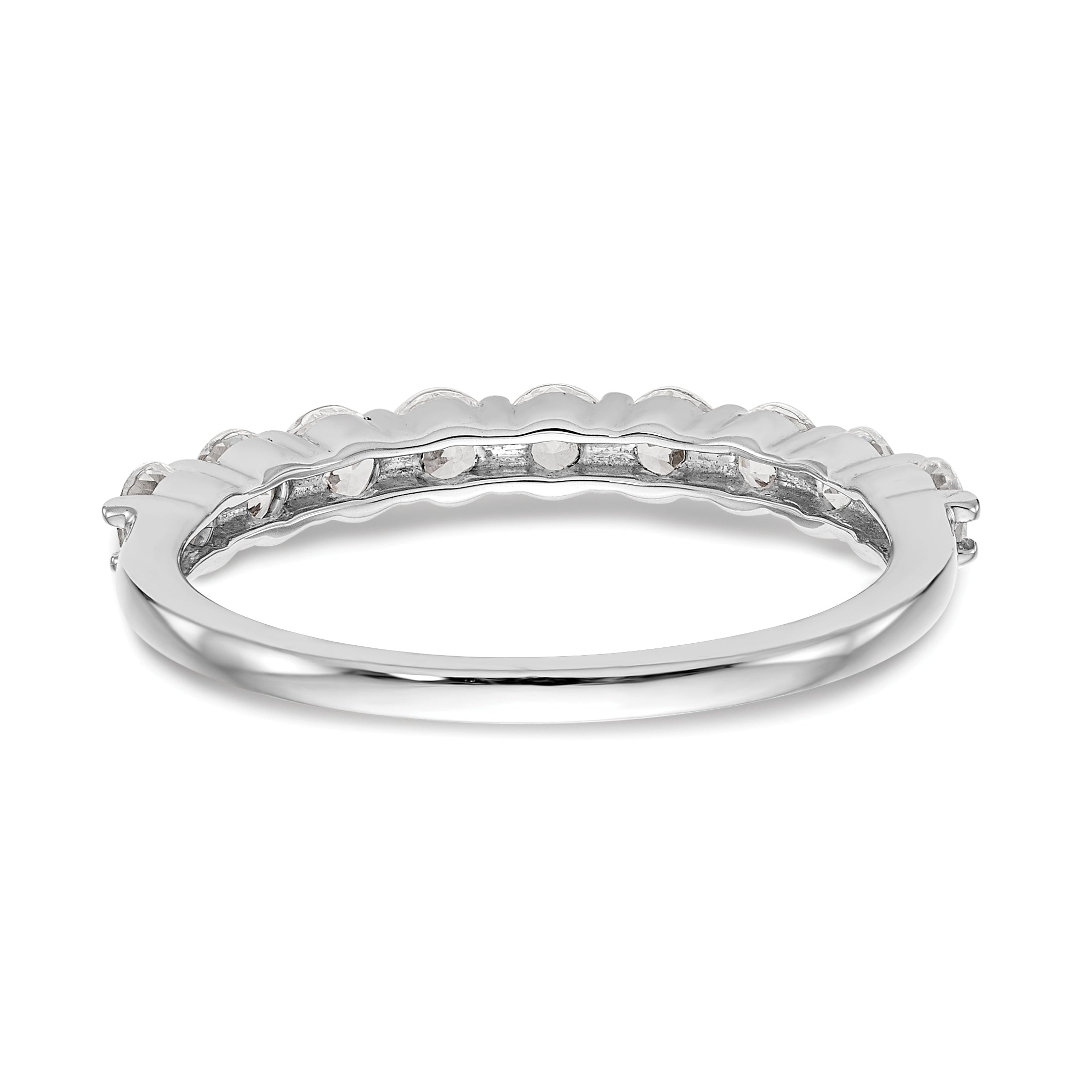0.81ct. CZ Solid Real 14k White Gold Wedding Wedding Band Ring