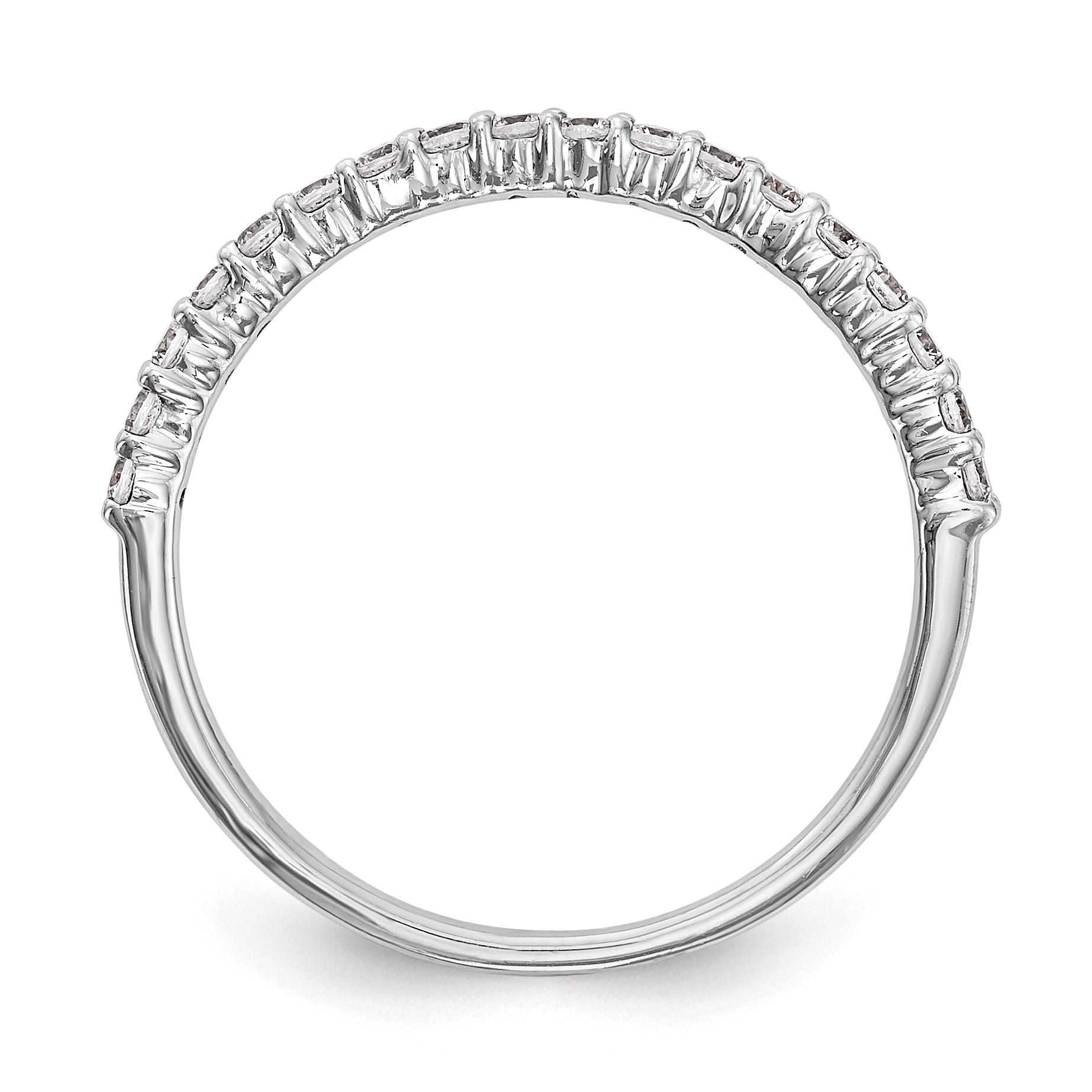0.25ct. CZ Solid Real 14k White Gold Wedding Wedding Band Ring