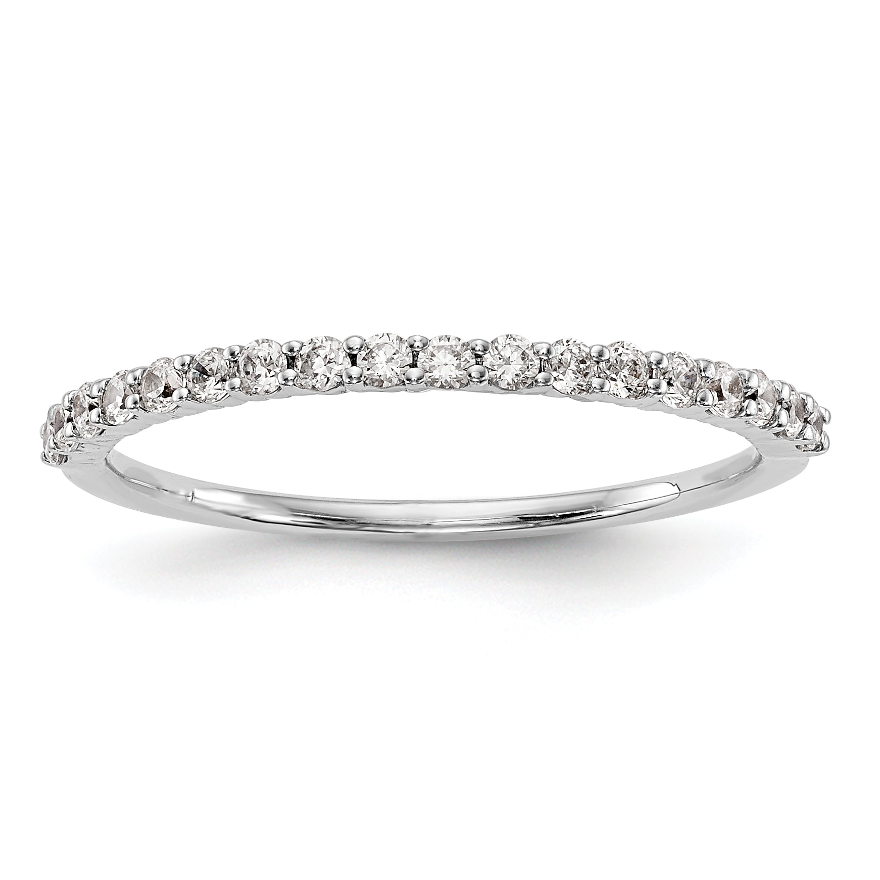 0.25ct. CZ Solid Real 14k White Gold Wedding Wedding Band Ring