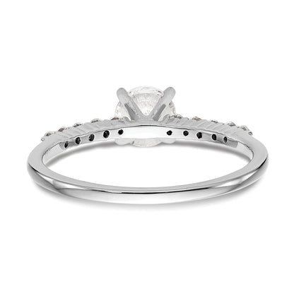 0.21ct. CZ Solid Real 14K White Gold Peg Set Engagement Ring