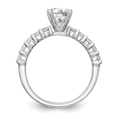 0.50ct. CZ Solid Real 14K White Gold Peg Set Engagement Ring