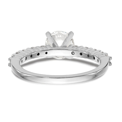 0.50ct. CZ Solid Real 14K White Gold Peg Set Engagement Ring
