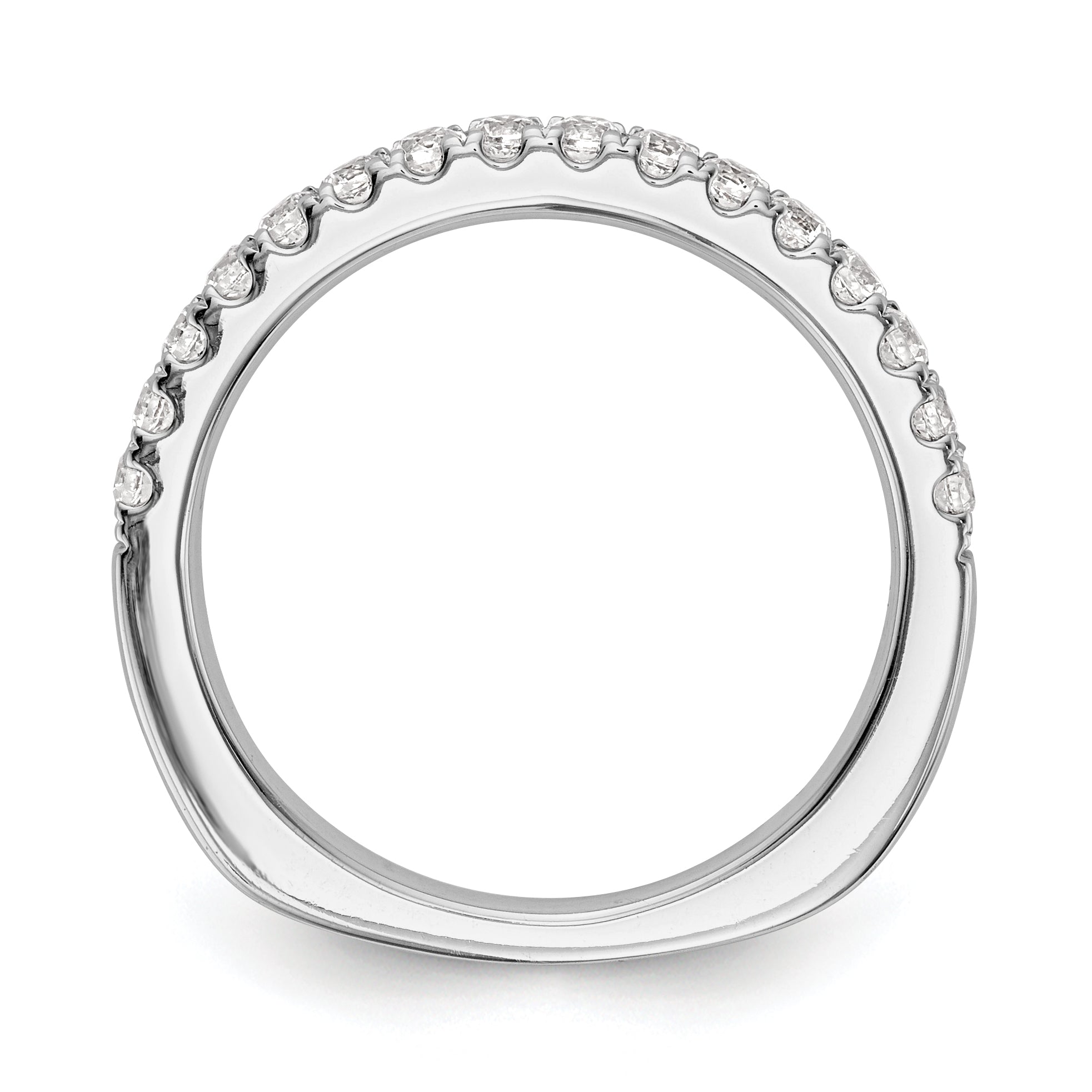 0.27ct. CZ Solid Real 14k White Gold Wedding Wedding Band Ring