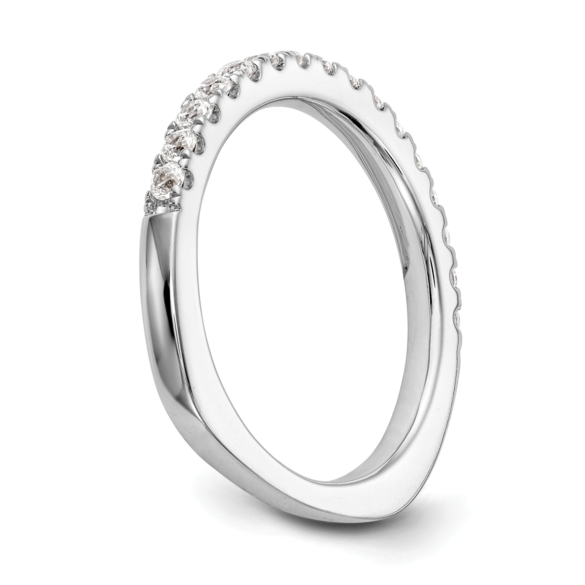 0.27ct. CZ Solid Real 14k White Gold Wedding Wedding Band Ring