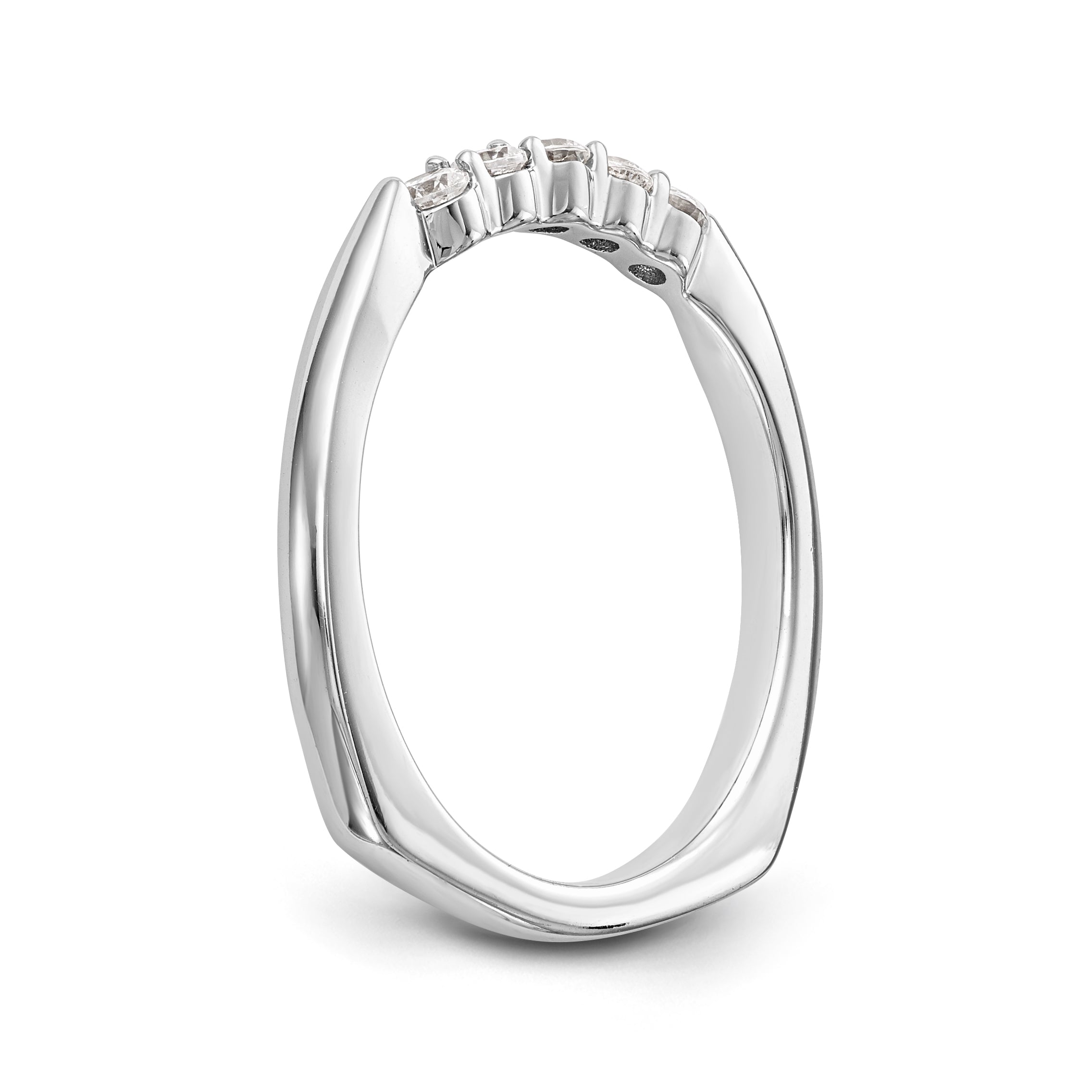 0.25ct. CZ Solid Real 14K White Gold Wedding Wedding Band Ring