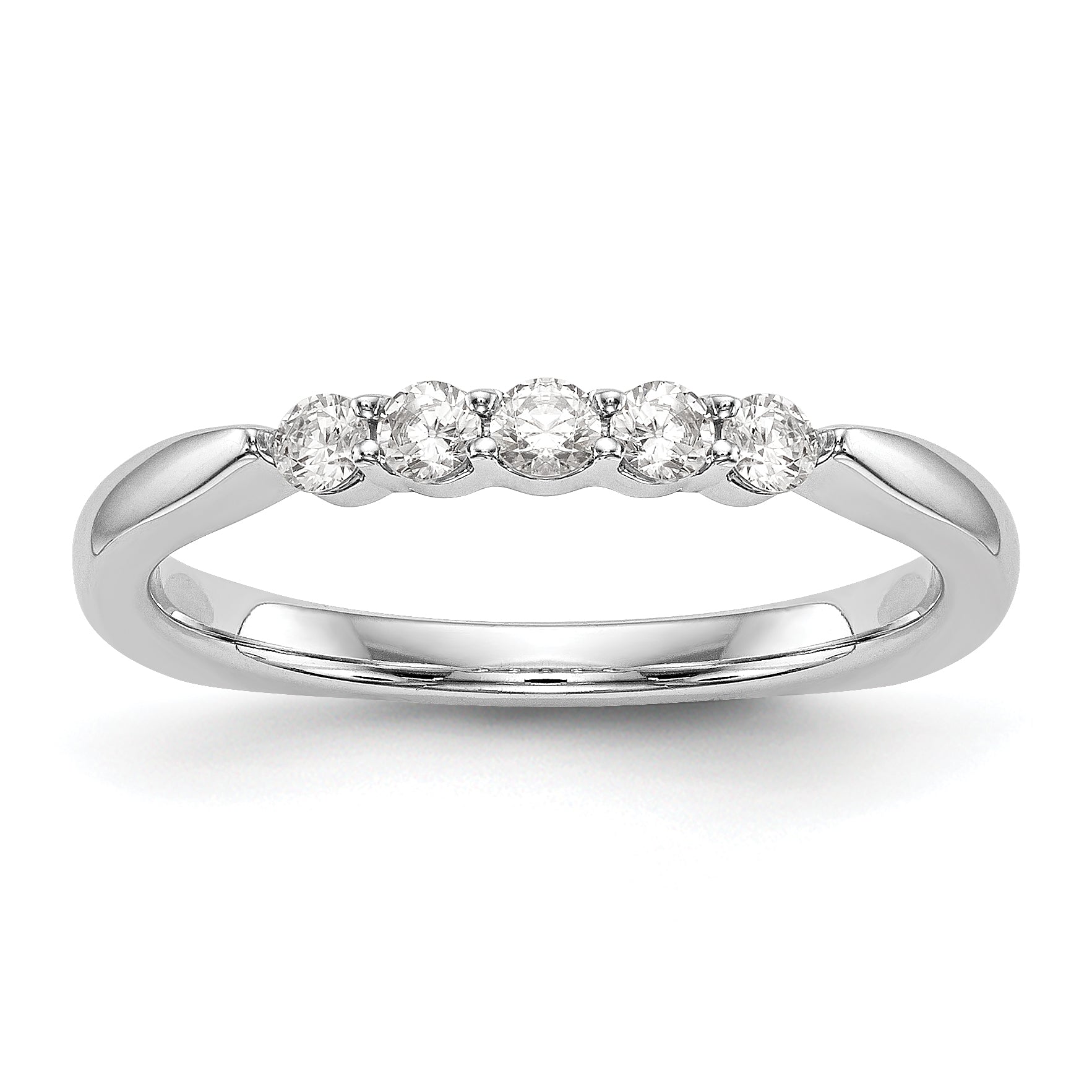 0.25ct. CZ Solid Real 14K White Gold Wedding Wedding Band Ring