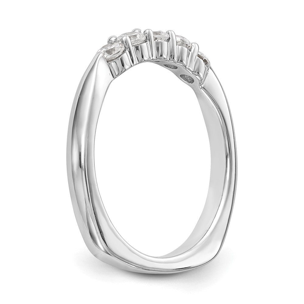 14K White Gold Real Diamond Wedding Band